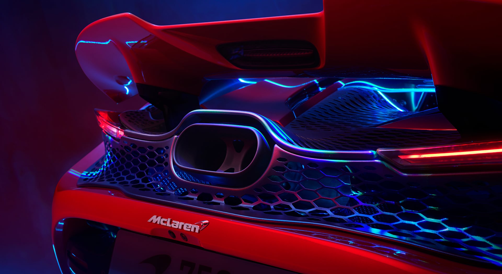 Close up of the McLaren 750S rear.