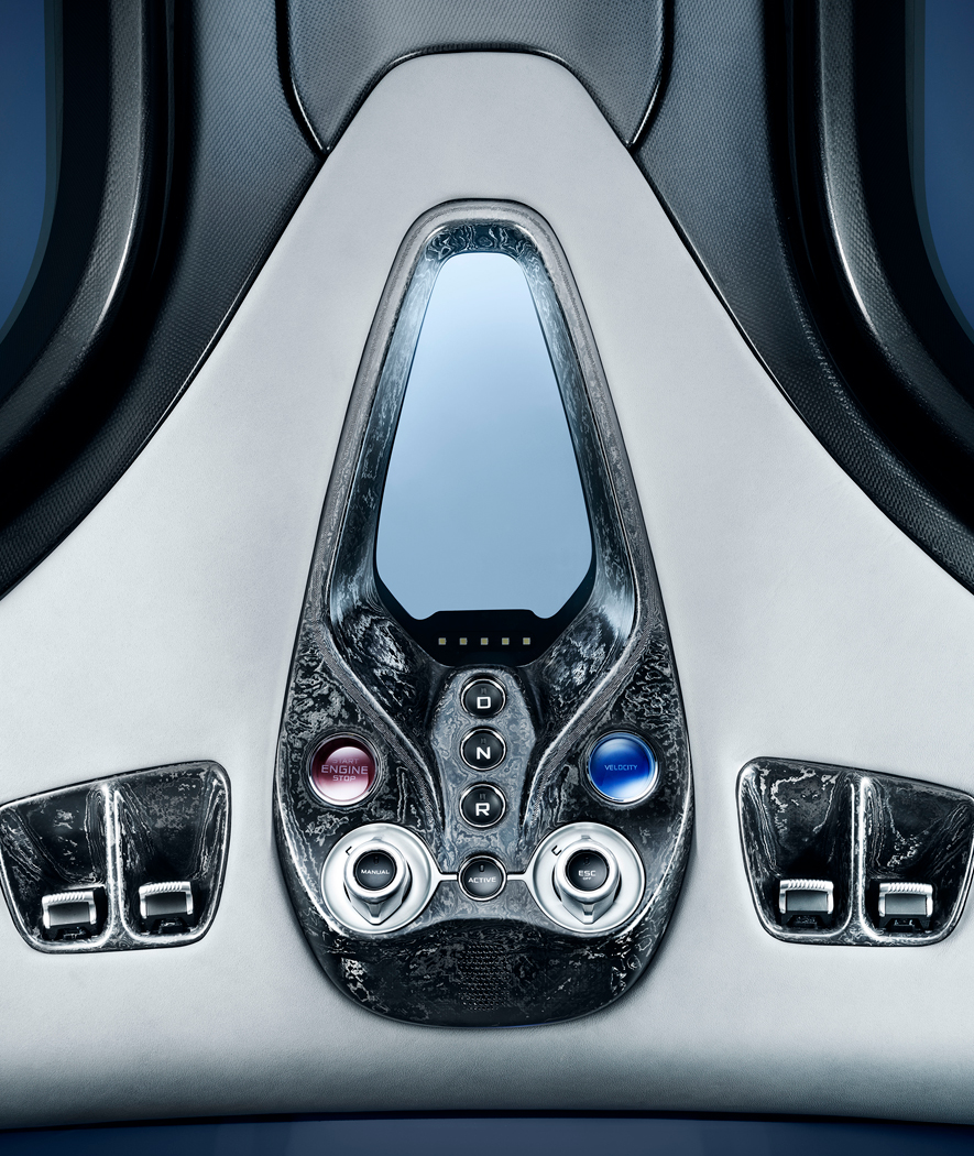 Close up detail of a bespoke McLaren cockpit.